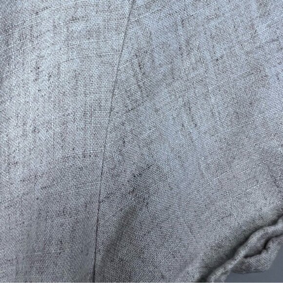 Princess Polly Tie Front Beige Tan Linen Romper Size 6 - Picture 10 of 16